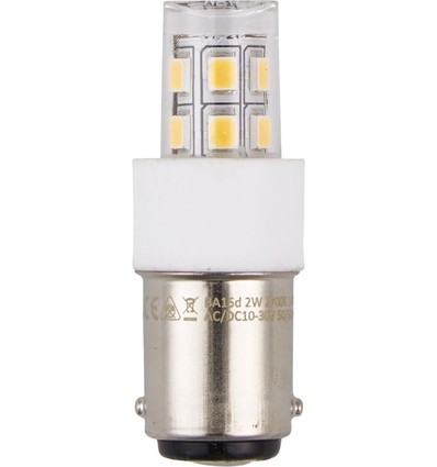 Ampoule tube LED BA15d 2W, 10-30V - 4,7cm, 190lm, verre clair, 2700K