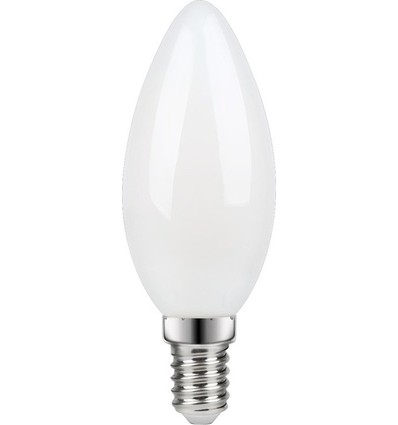 Ampoule LED flamme E14 3W dimmable - C35, verre dépoli, 2700K, filament