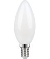 Ampoule LED flamme E14 3W dimmable - C35, verre dépoli, 2700K, filament