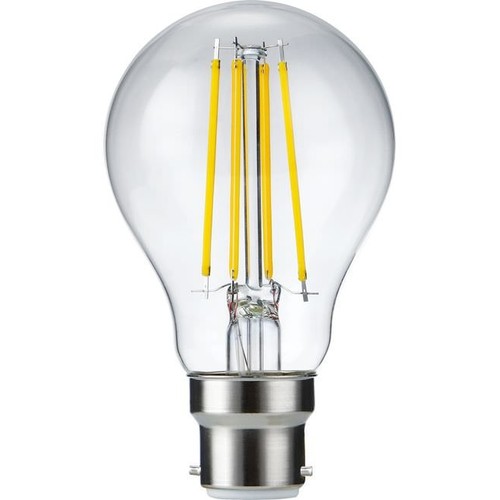 Ampoule LED B22d 8W dimmable - A60, filament, verre clair, 2700K