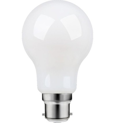 Ampoule LED B22d 8W dimmable - A60, filament, verre dépoli, 806lm, blanc chaud