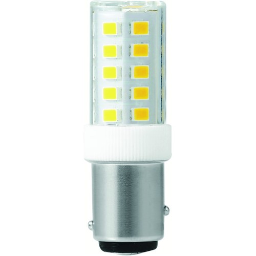 Ampoule LED tube BAY15d 3,5W - 5,2cm, 380lm, 3000K, verre clair