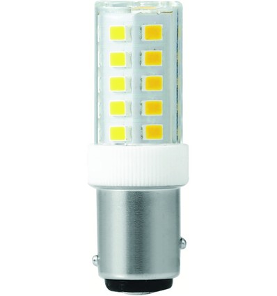Ampoule LED tube BAY15d 3,5W - 5,2cm, 380lm, 3000K, verre clair
