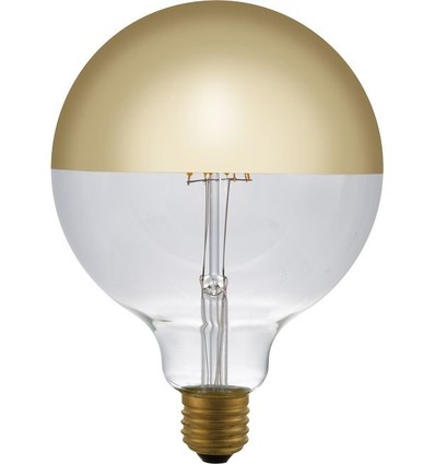 Ampoule LED E27 4W dimmable - G125, Globe calotte dorée, 2500K, filament