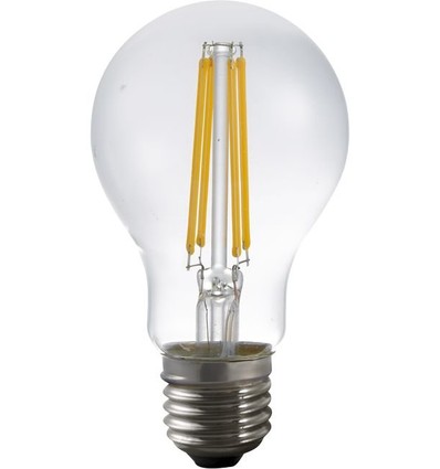 Ampoule LED filament E27 7W avec capteur crépusculaire - A60, 810lm, verre clair, 2700K
