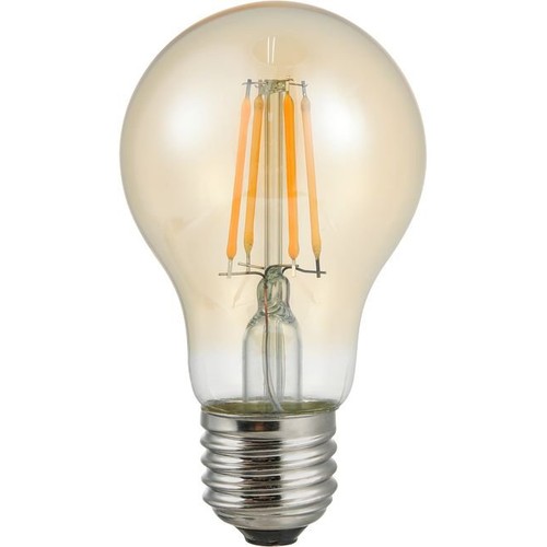 Ampoule LED E27 4W à filament avec capteur crépusculaire - A60, 430lm, 2500K, verre doré