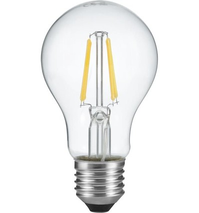 Ampoule LED filament E27 4W avec capteur crépusculaire - A60, 470lm, 2700K, verre clair