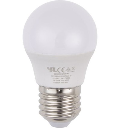 Ampoule LED E27 3W, 12-60V - G45, verre opale, 3000K