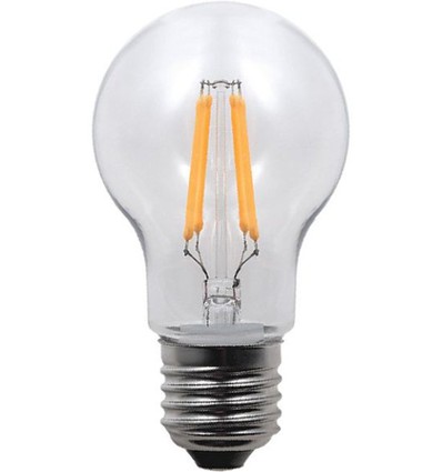 Ampoule LED filament E27 3,5W A55, 320lm, polycarbonate incassable, claire, blanc chaud