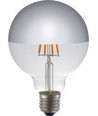 Ampoule LED globe E27 4W dimmable - G95, calotte argentée, filament, 2500K