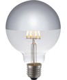 Ampoule LED globe E27 4W dimmable - G95, calotte argentée, filament, 2500K