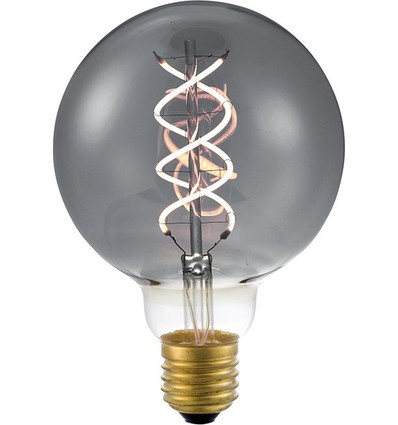 Ampoule LED E27 5W dimmable - G95, Double Helix, Smoke, 2200K, 120lm