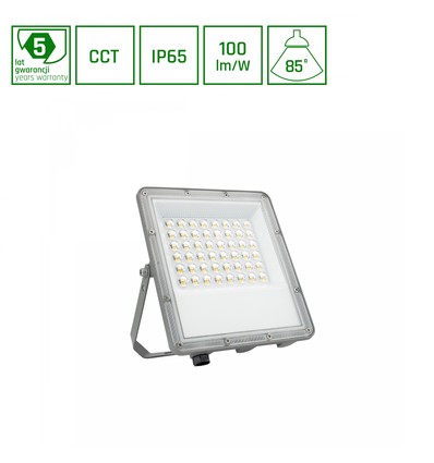 Projecteur LED 50W NOCTIS MAX CCT - IP65, 3 couleurs, gris, extérieur