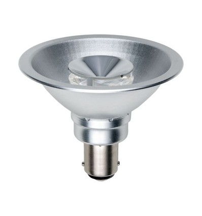 Ampoule LED BA15d AR70 9W, 12V - 450lm, 24°, dimmable, blanc chaud