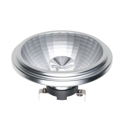 Ampoule LED AR111 G53 12W dimmable, 12V - 690lm, 2700K, 35°, bord gris