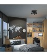 Plafonnier avec 2x2 spots, GU10 - Blanc, IP20 intérieur, sans source lumineuse
