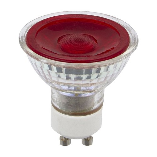 Ampoule LED GU10 5W dimmable - Rouge, 38°, verre, 230V