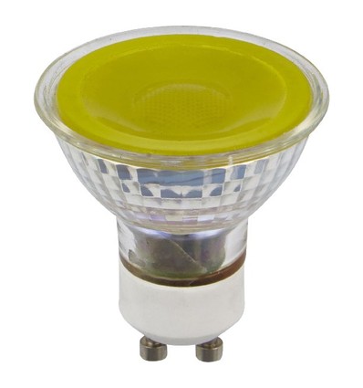 Ampoule LED GU10 5W dimmable - Jaune, 38°, verre, 300lm
