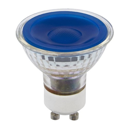 Ampoule LED GU10 5W dimmable - Bleu, 38°, verre, 25lm