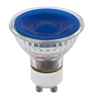 Ampoule LED GU10 5W - Bleue, 38°, verre, 230V