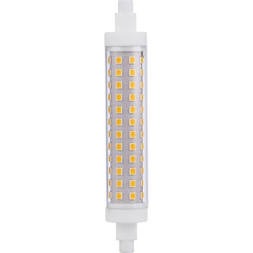 Ampoule LED R7S 118mm 10W dimmable - 1000lm, 3000K, verre clair, base céramique