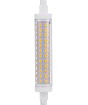 Ampoule LED R7S 118mm 10W dimmable - 1000lm, 3000K, verre clair, base céramique