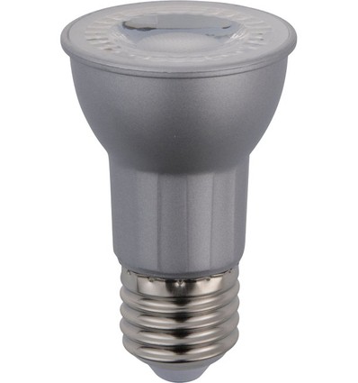 Ampoule LED PAR16 E27 5W dimmable - 380lm, 2700K, 36°, finition argent