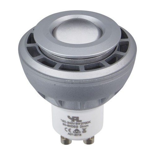 Ampoule LED GU10 5,5W DimToWarm - 2000-2800K, 30-80°, argent, dimmable