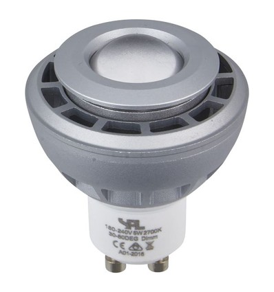 Ampoule LED GU10 5,5W DimToWarm - 2000-2800K, 30-80°, argent, dimmable