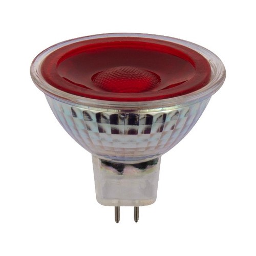 Ampoule LED GU5.3 5W, 12V - MR16, 38°, rouge, verre