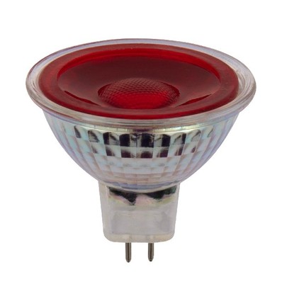 Ampoule LED GU5.3 5W, 12V - MR16, 38°, rouge, verre