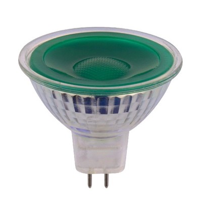 Ampoule LED GU5.3 5W, 12V - MR16, 38°, Vert, verre