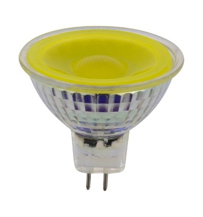 Ampoule LED GU5.3 5W, 12V - MR16, 38°, jaune, verre