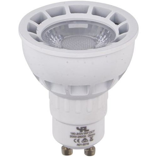 Ampoule LED GU10 5,5W DimToWarm - 2000-2800K, 40°, dimmable, blanc/nickel