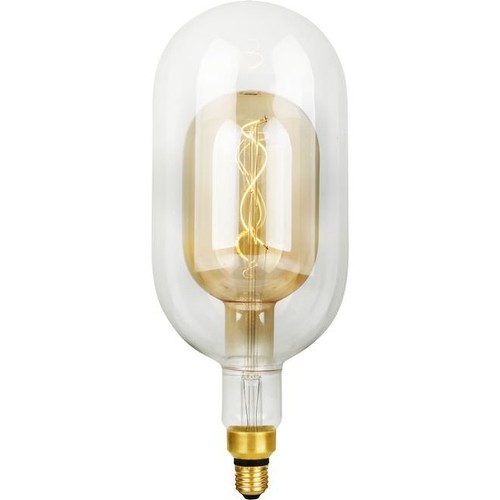 Ampoule LED E27 4,9W dimmable - Filament Flex Double Tube, 38,5cm, 470lm, 2200K, Verre doré