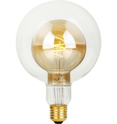 Ampoule LED E27 4,9W Filament Double Globe G125 - 470lm, 2200K, dimmable, verre doré