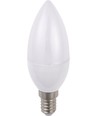 Ampoule LED E14 3W flamme, 100-240V - C37, verre opale, 3000K, 270lm