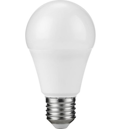Ampoule LED E27 9W, 100-240V - A60, 900lm, 3000K, verre opale