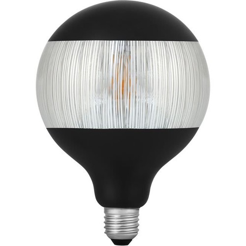 Ampoule LED E27 4W dimmable - G125, Laser Stripe, noir/argent, 2500K, 120lm