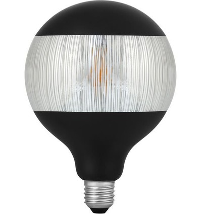 Ampoule LED E27 4W dimmable - G125, Laser Stripe, noir/argent, 2500K, 120lm