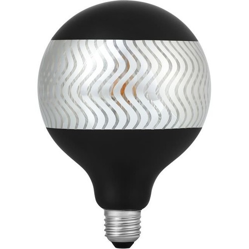 Ampoule LED E27 4W dimmable - G125, Laser Ripple, Argent Noir, 2500K