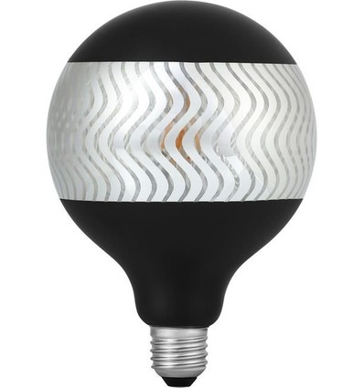 Ampoule LED E27 4W dimmable - G125, Laser Ripple, Argent Noir, 2500K