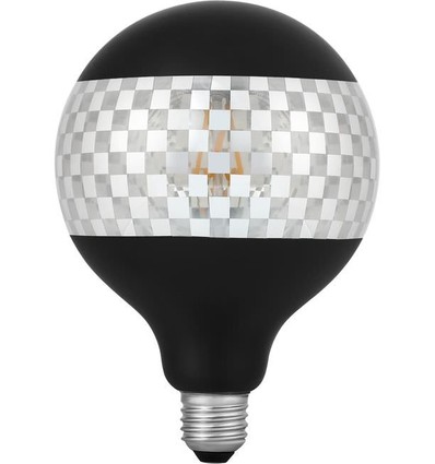 Ampoule LED globe E27 4W dimmable - G125, Laser Blox, 120lm, 2500K, noir/argent