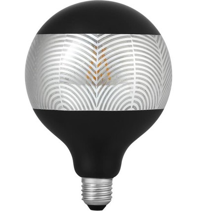 Ampoule LED E27 4W dimmable - G125, Laser Leaf, noir/argent, 120lm, 2500K