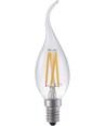 Ampoule LED E14 4W flamme coup de vent dimmable - Filament, 320lm, C35, verre clair, 2500K