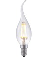 Ampoule LED E14 4W flamme coup de vent dimmable - Filament, 320lm, C35, verre clair, 2500K