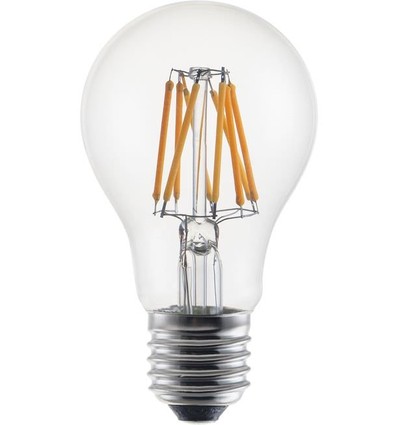 Ampoule LED filament E27 6W DimToWarm - A60, 600lm, dimmable, verre clair, 2200K-2700K