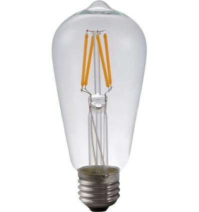 Ampoule LED Rustika E27 4W dimmable - ST58, filament, 2500K, verre clair
