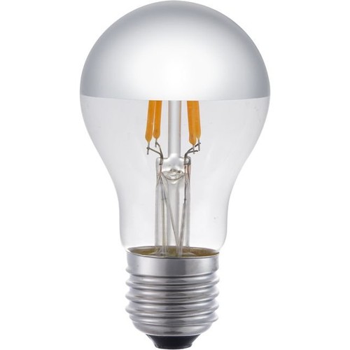 Ampoule LED E27 4W dimmable, calotte argentée - A55, 250lm, 2500K