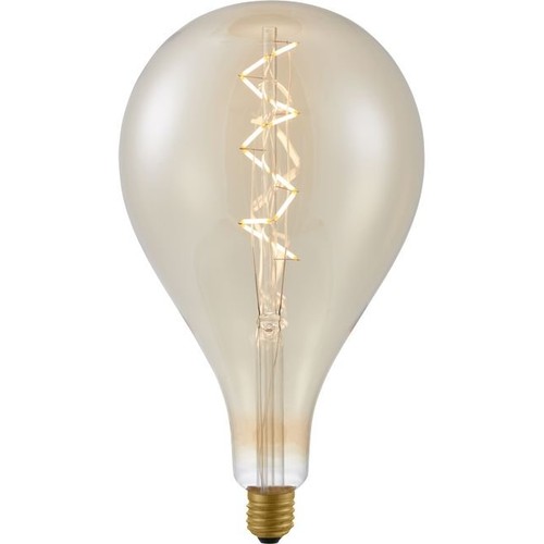 Ampoule LED E27 6W dimmable XXL Filament - A165, spirale, 2200K, verre doré